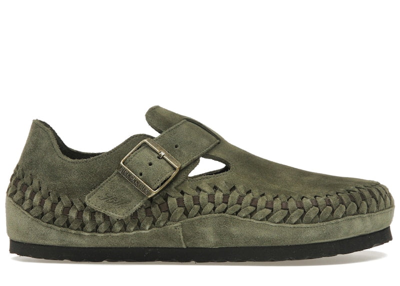 Birkenstock Men's London Braided Shearling Kith Olive Night Shoes, from StockX