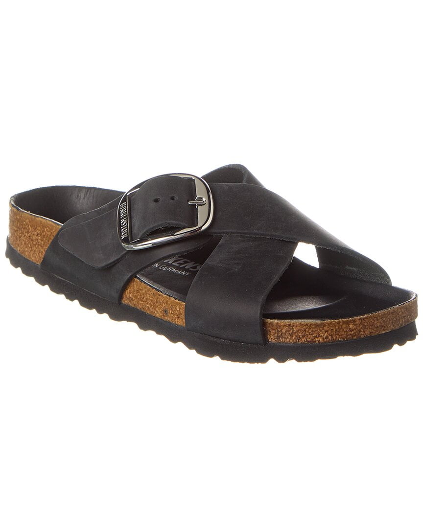 Birkenstock Siena Big Buckle Narrow Fit Leather Sandal, 40, Black