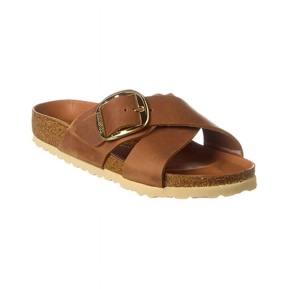 Birkenstock Siena Big Buckle Narrow Fit Leather Sandal, 40, Brown