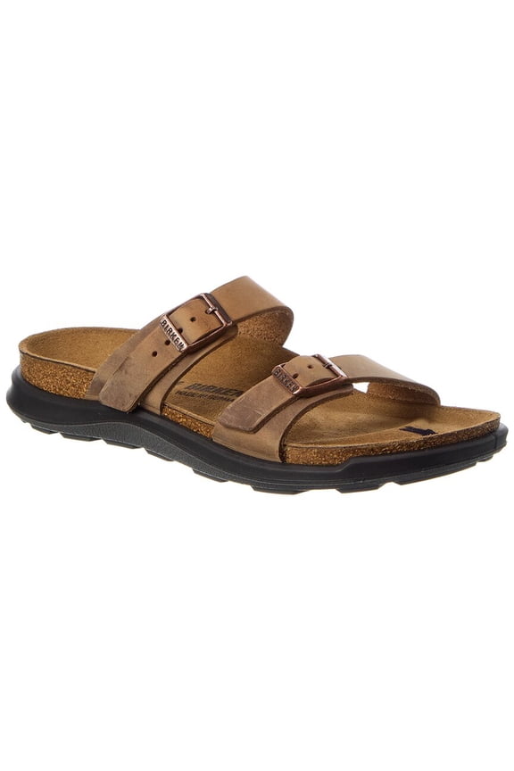Sierra Narrow Oiled Leather Sandal, 39, Brown