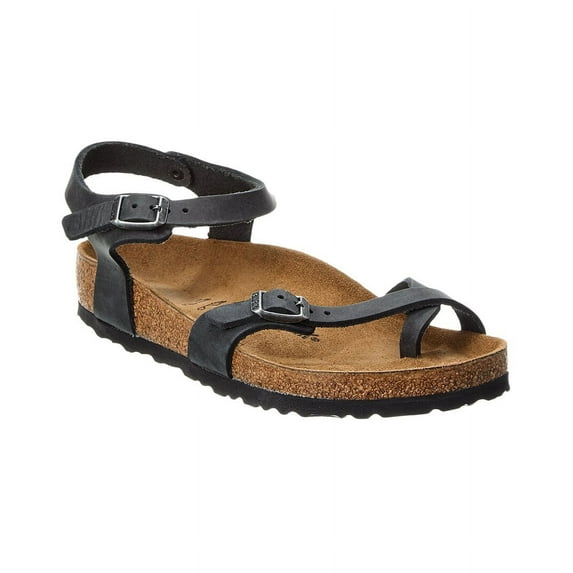 Birkenstock Taormina Waxy Leather Sandal, 36, Black