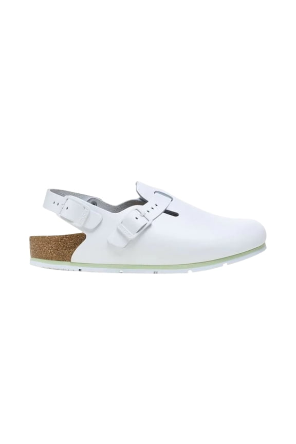 Birkenstock Tokio Pro White Leather Clog Sandal – Unisex Professional Slip-Resistant Work Shoe with Soft Footbed and Adjustable Backstrap