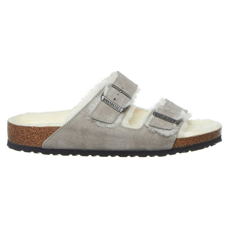 Birkenstock Arizona Shearling Suede Leather Women | Stone Coin