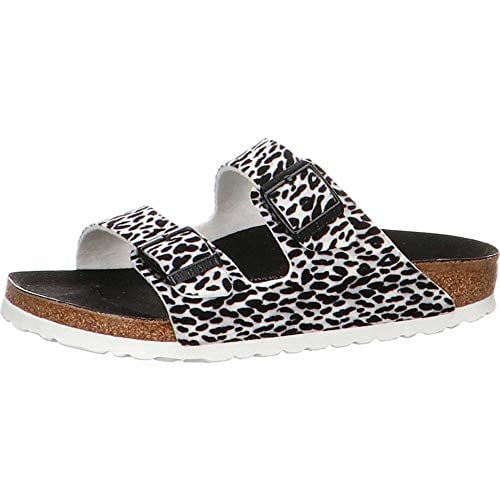 Birkenstock Unisex Arizona, TEX Leo Lilly Black White, 35 EU, Narrow