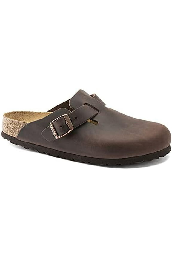 Unisex Boston Soft Footbed Clog Slip On Mule Sandal, Habana Oiled Leather, 36, 5-5.5 Women/3-3.5 Men