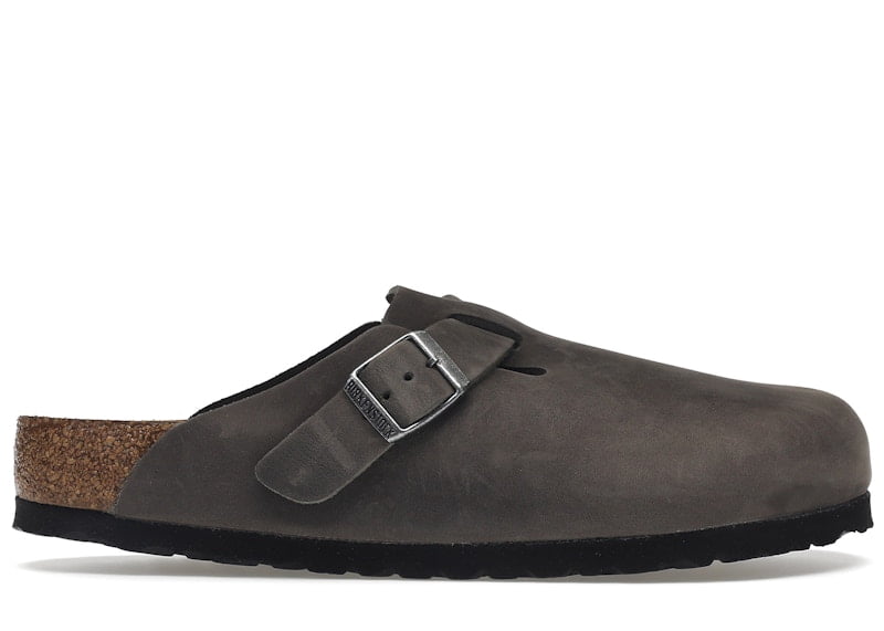 Birkenstock Unisex Boston Soft Footbed Oiled Leather Iron Grey Shoes, from StockX