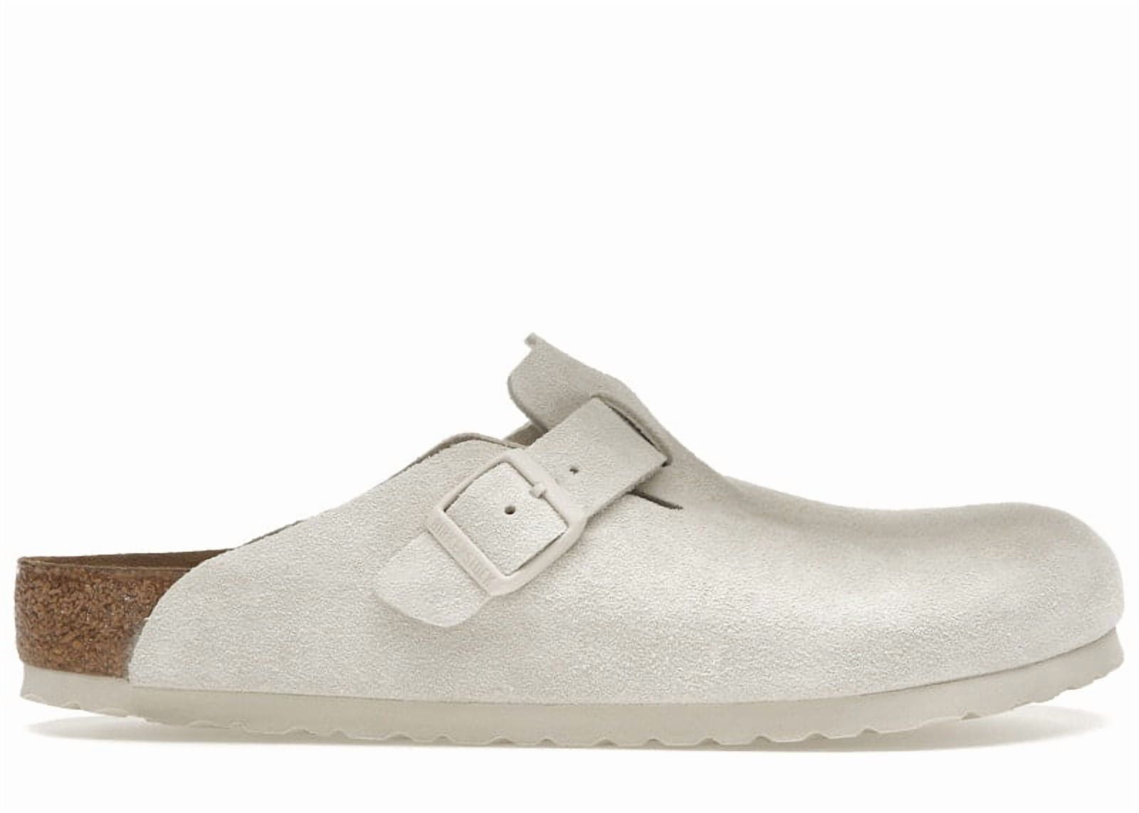 Birkenstock Unisex Boston Soft Footbed Suede Antique White Shoes, from StockX