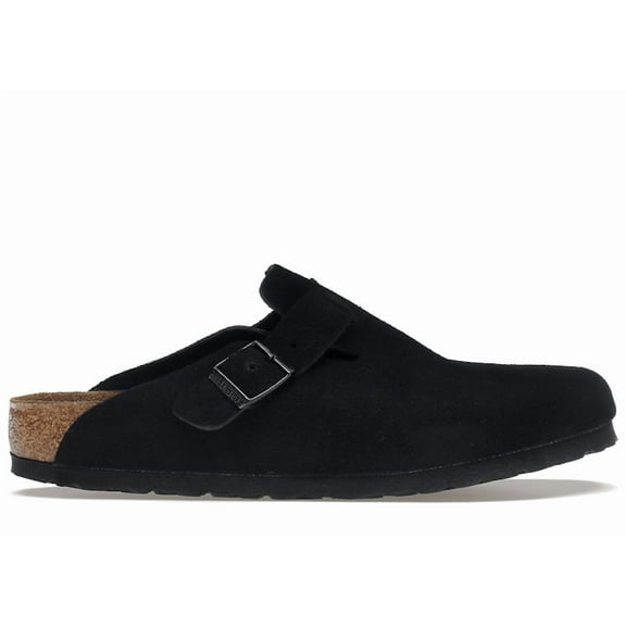 Birkenstock Unisex Boston Soft Footbed Suede Black Shoes, from StockX