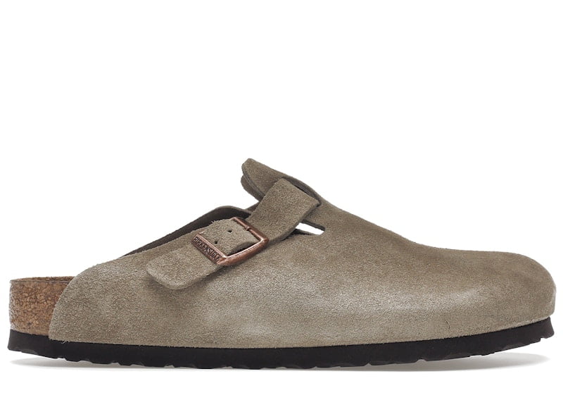 Birkenstock Unisex Boston Soft Footbed Suede Taupe, from StockX