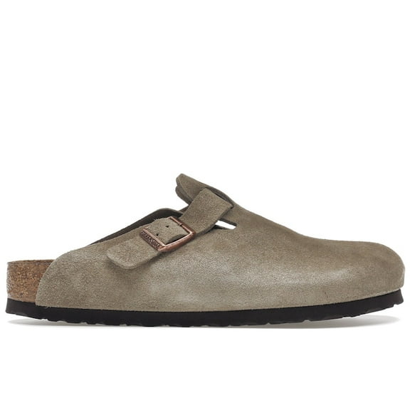 Birkenstock Unisex Boston Soft Footbed Suede Taupe Shoes, from StockX