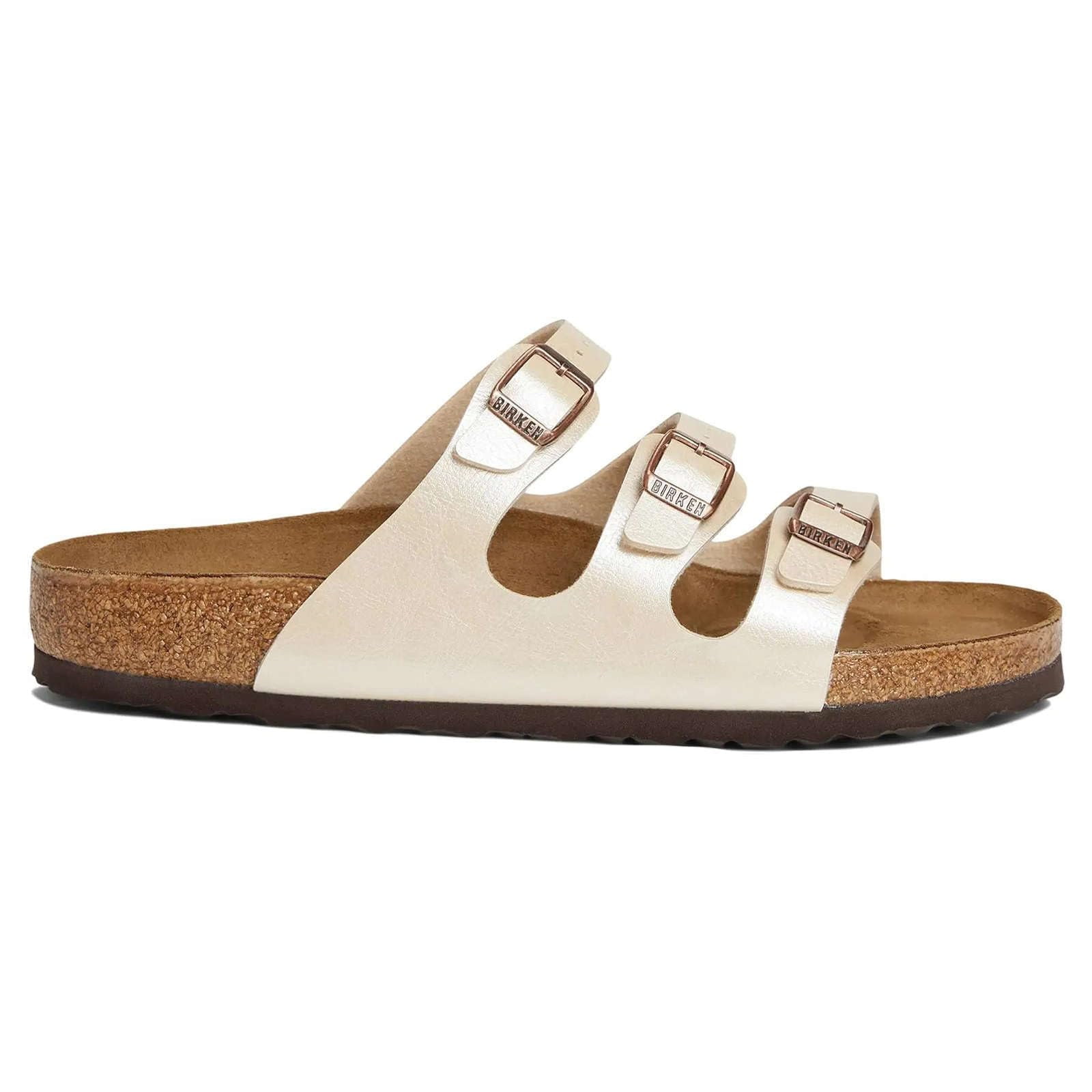 Birkenstock Unisex Florida BS Birko-Flor Graceful Pearl White Sandals 8 W / 6 M US