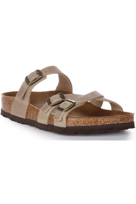 Unisex Franca Oiled Leather Tobacco Brown Sandals 9 W / 7 M US