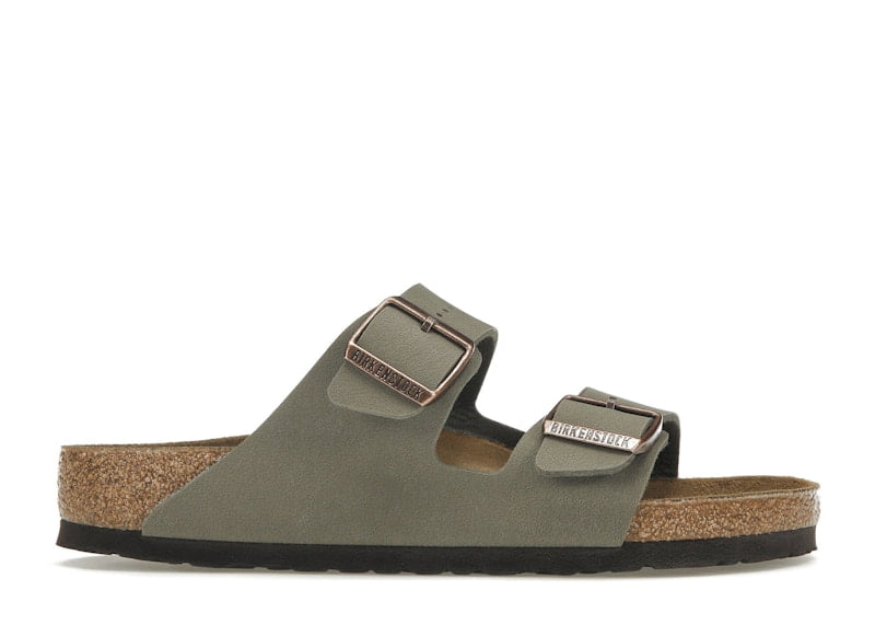 Birkenstock Women's Arizona Birkibuc Stone Sandals, from StockX
