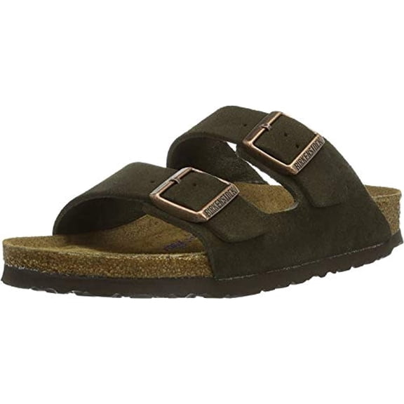 Birkenstock Women's Arizona SFB Suede Leather Narrow Fit Sandal Mocca-Mocca-4.5