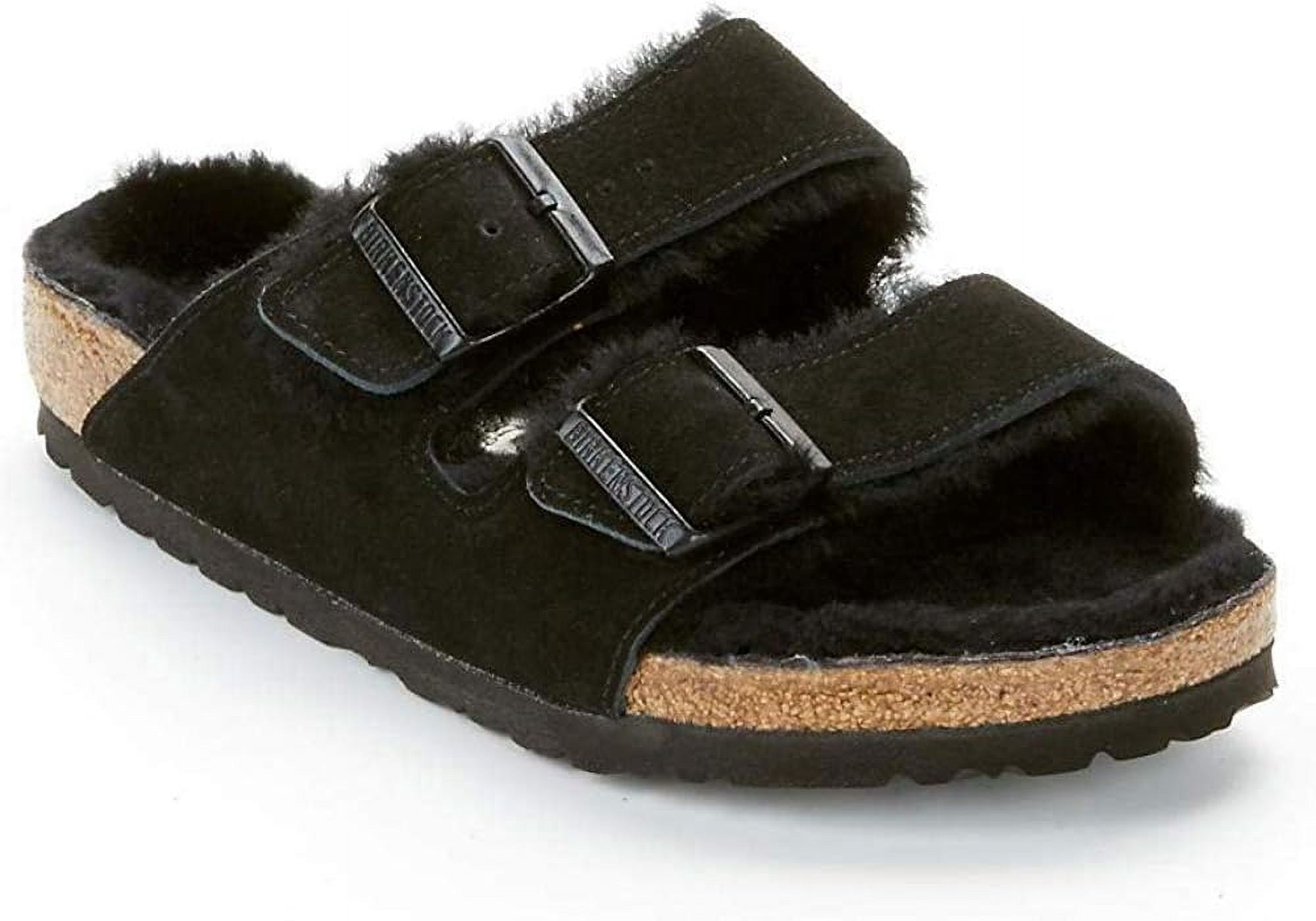 Birkenstock Women's Arizona Shearling Sandals - Narrow Women/ Men Black/Black