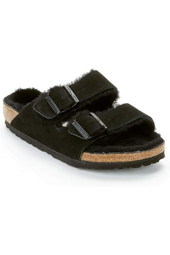 Women's Arizona Shearling Sandals - Narrow Women/ Men Black/Black