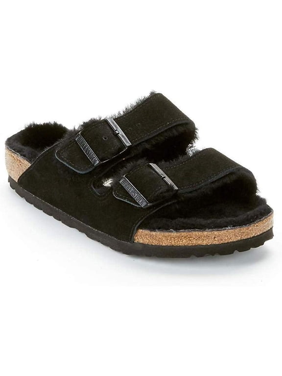 Women's Arizona Shearling Sandals - Narrow Women/ Men Black/Black