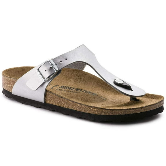 Birkenstock Women's Flip Flop Sandals, Silver, 9 Narrow