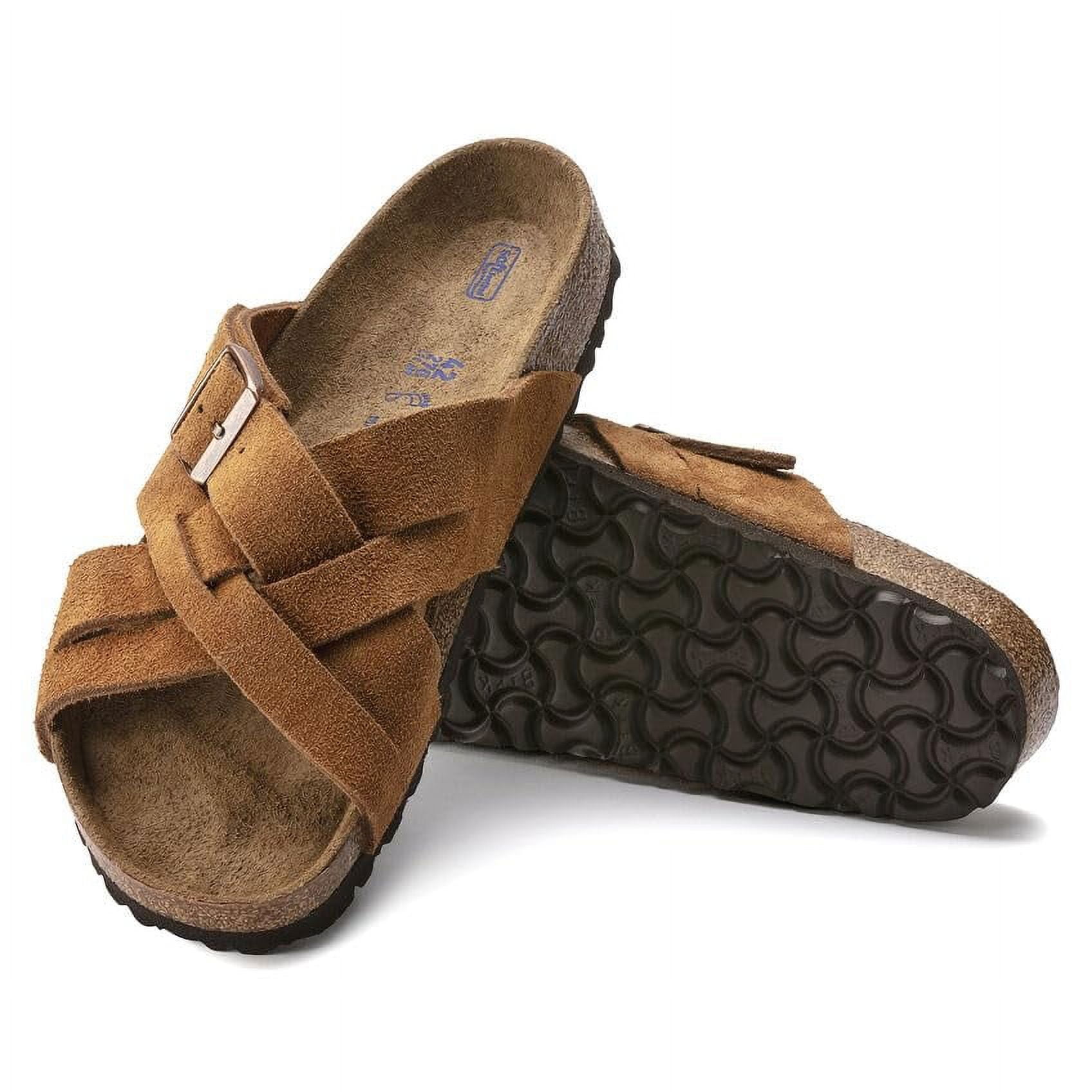 Birkenstock Women's Soft Footbed Suede Cross-Strap Sandals, Adjustable, Mink