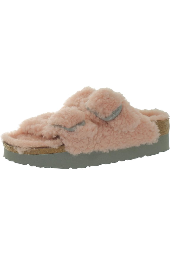 Womens Arizona Big Buckle Leather Slip On Slide Sandals