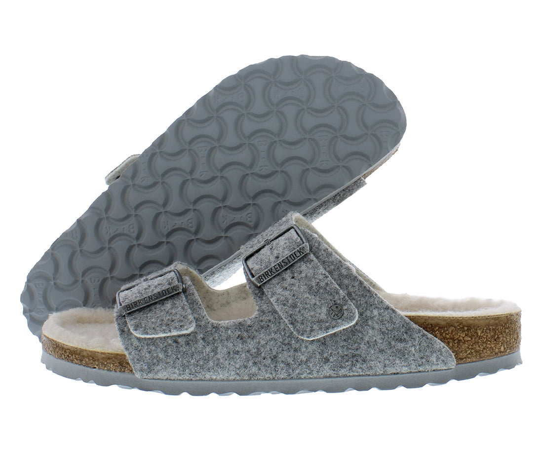 Birkenstock Womens Arizona Rivet Wool Slip On Slide Sandals