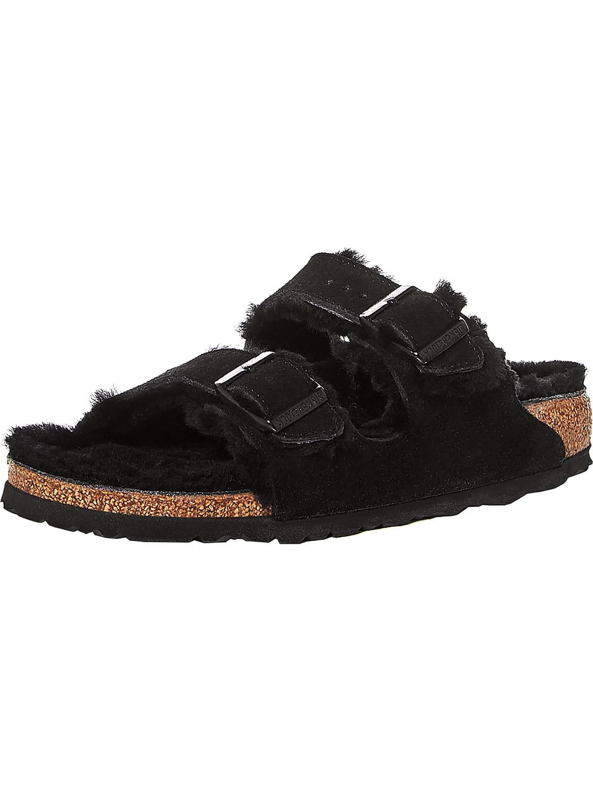 Birkenstock Womens Arizona Suede Fur Lined Footbed Sandals