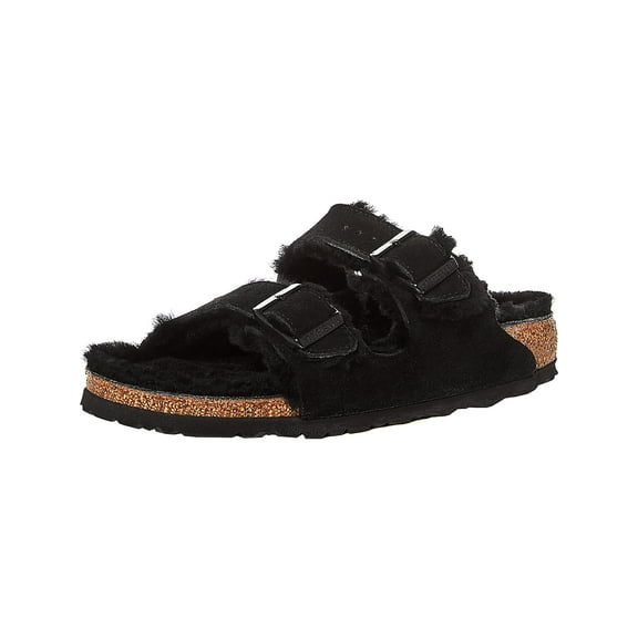 Birkenstock Womens Arizona Suede Fur Lined Footbed Sandals
