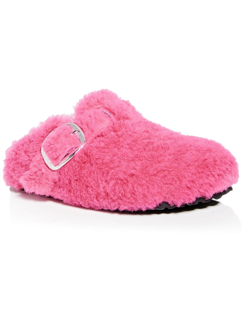 Birkenstock Womens Boston Big Buckle Fuzzy Slip On Mules  display picture 2