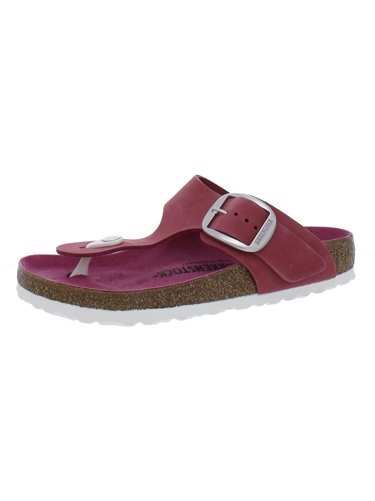 Birkenstock Womens Gizeh Big Buckle Nubuck Slide T-Strap Sandals