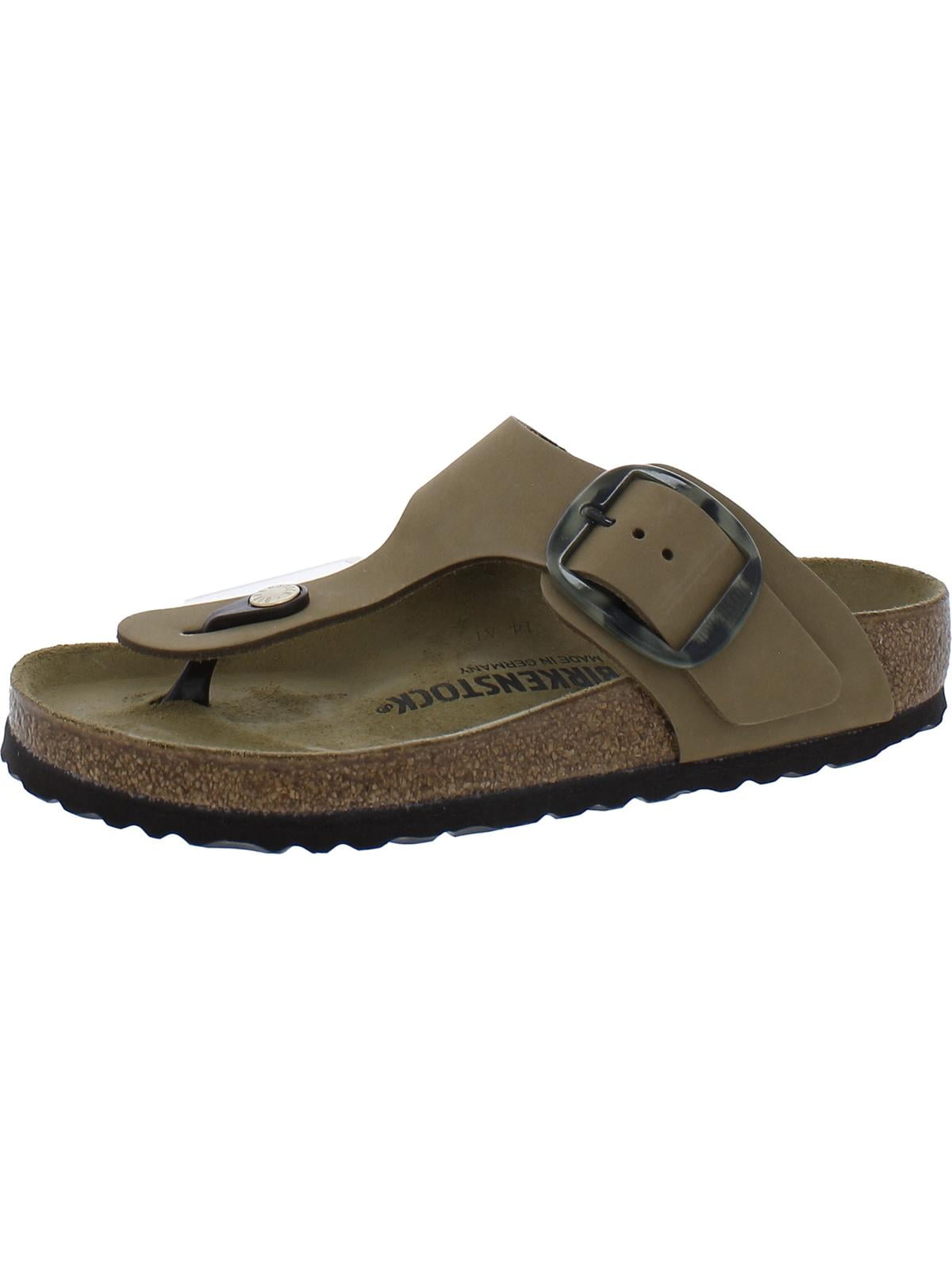 Birkenstock Womens Gizeh Big Buckle Nubuck Slide T-Strap Sandals