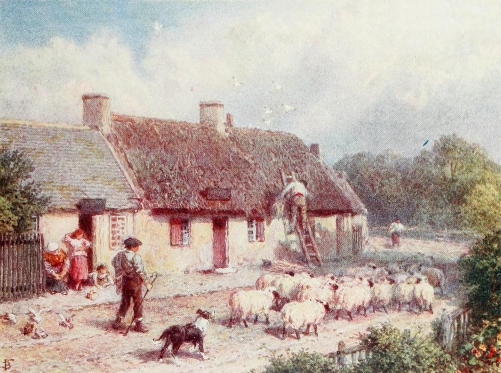 Birket Foster 1910 Birthplace of Burns near Ayr Canvas Art - Miles Birket Foster (18 x 24)