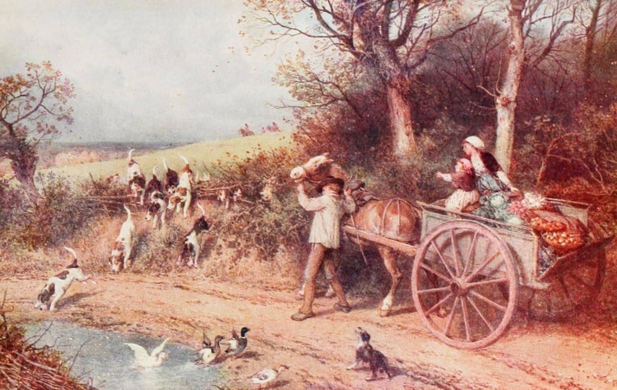 Birket Foster 1910 In Full Cry Canvas Art - Miles Birket Foster (18 x 24)