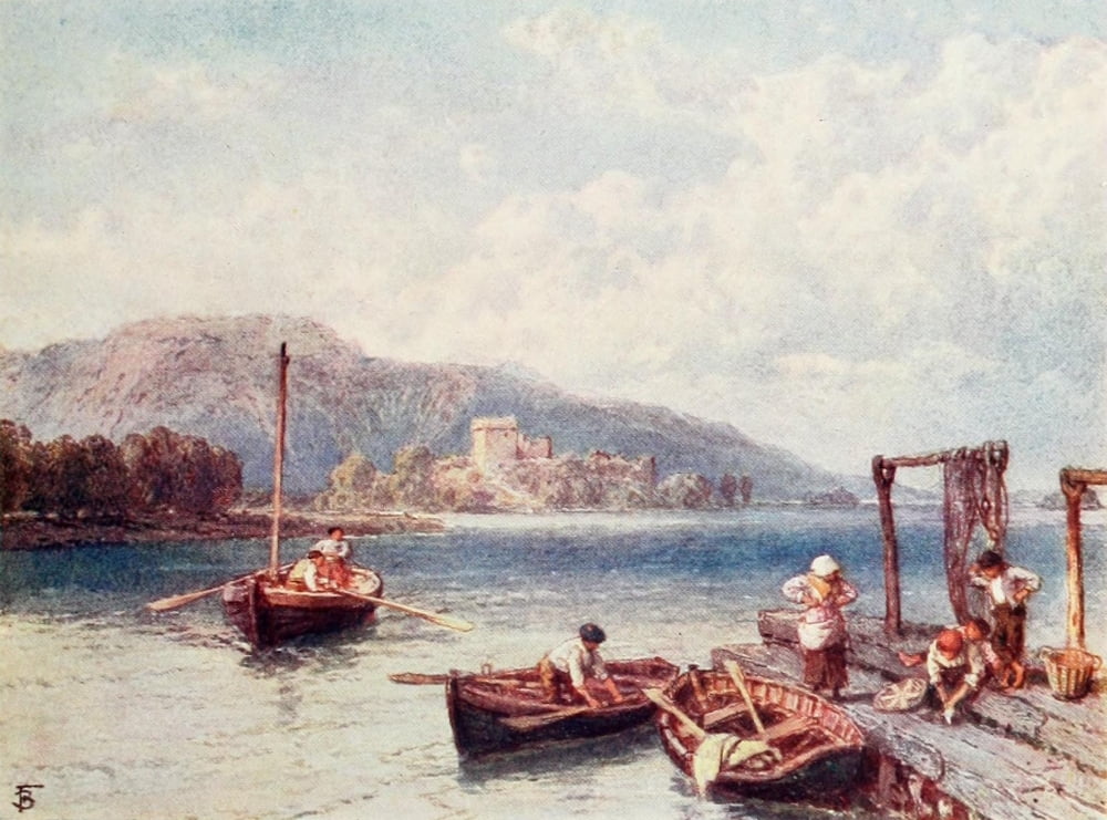 Birket Foster 1910 Loch Leven Castle Canvas Art - Miles Birket Foster (24 x 36)