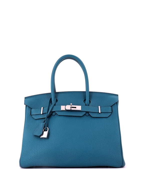 Birkin Handbag Colvert Togo with Palladium Hardware 30 By Rebag