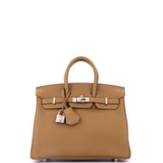 Birkin Handbag Verso Togo with Palladium Hardware 25 By Rebag
