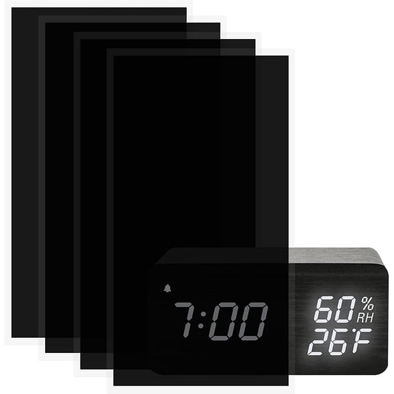 Birllaid Light Dimming Stickers,4Pcs Light Blocking Stickers LED Cover Filters, 8 X 4 Inch Light Dimming Sheets for Electronics,Alarm Clock, Radio, Cable Box, Monitor, LED Number Readable
