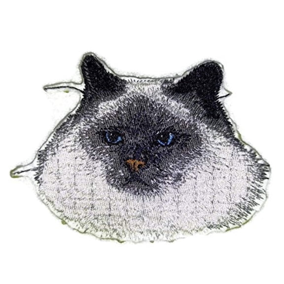 Birman Cat Face Embroidery Iron On/Sew patch [4" x 3"]