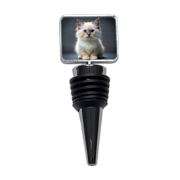 Birman Cat Kitten Photo Wine Bottle Stopper Cap Plug