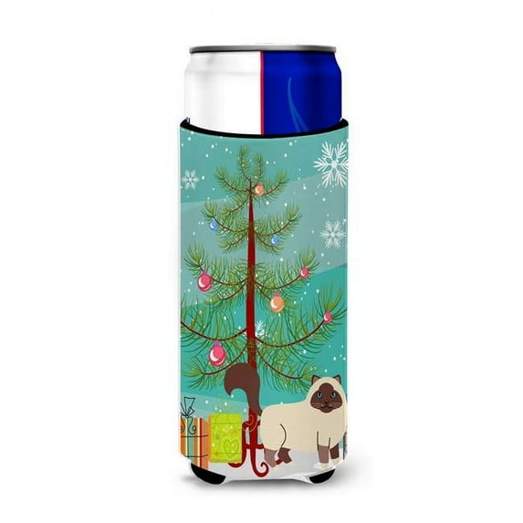 Birman Cat Merry Christmas Tree Michelob Ultra Hugger for Slim Cans