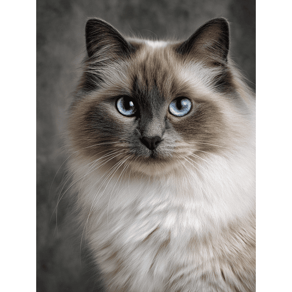 Birman Cat Portrait Canvas Print Wall Art for Living Room Bedroom Office Home Pet Lover Gift Decor