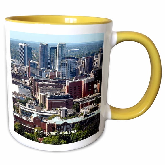 3drose, Birmingham, 11oz Two-tone Yellow Mug