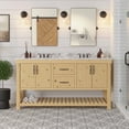 thumbnail image 1 of Birmingham 72" Bathroom Vanity with Driftwood Cabinet and Carrara Marble Top, 1 of 7