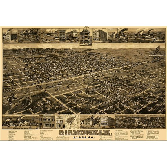Birmingham Alabama - Beck 1885 Poster Print by Beck Beck   ALBI0001