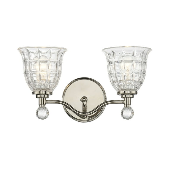 Birone 2-Light Bathroom Vanity Light in Polished Nickel