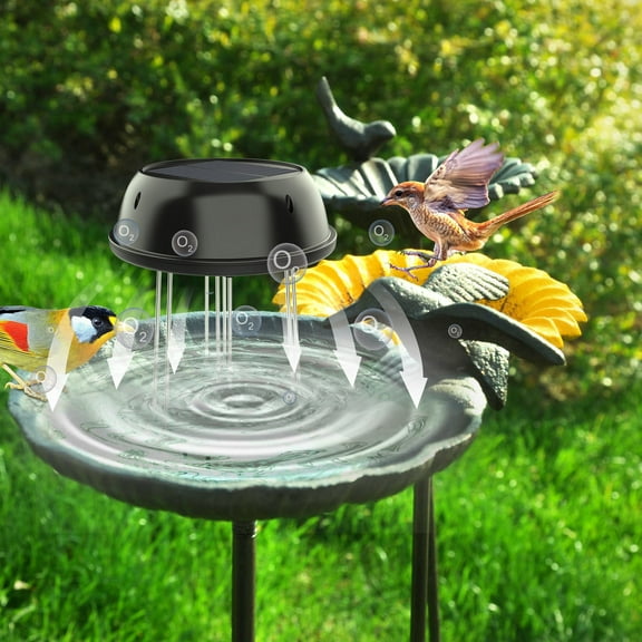 Birth Bath Water Wigglers,Durable Solar Bird Bath with Stable Metal Stake, Heavy Duty, Bird Bath Bowl Spa & Birdfeeder Stand,Water Agitator Bird Bath Water Mixers For Garden Insertion Pond Decoration