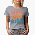 thumbnail image 1 of Birth Day Girl, Birthday Themed, Groovy Retro Wavy Text Merch Gift, Heather Grey T-Shirt, XL, 1 of 5