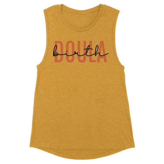 Birth Doula Women's Muscle Tank 2X-Large Antique Gold