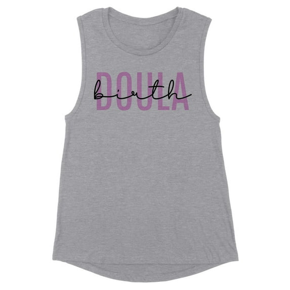 Birth Doula Women's Muscle Tank X-Large Heather Grey