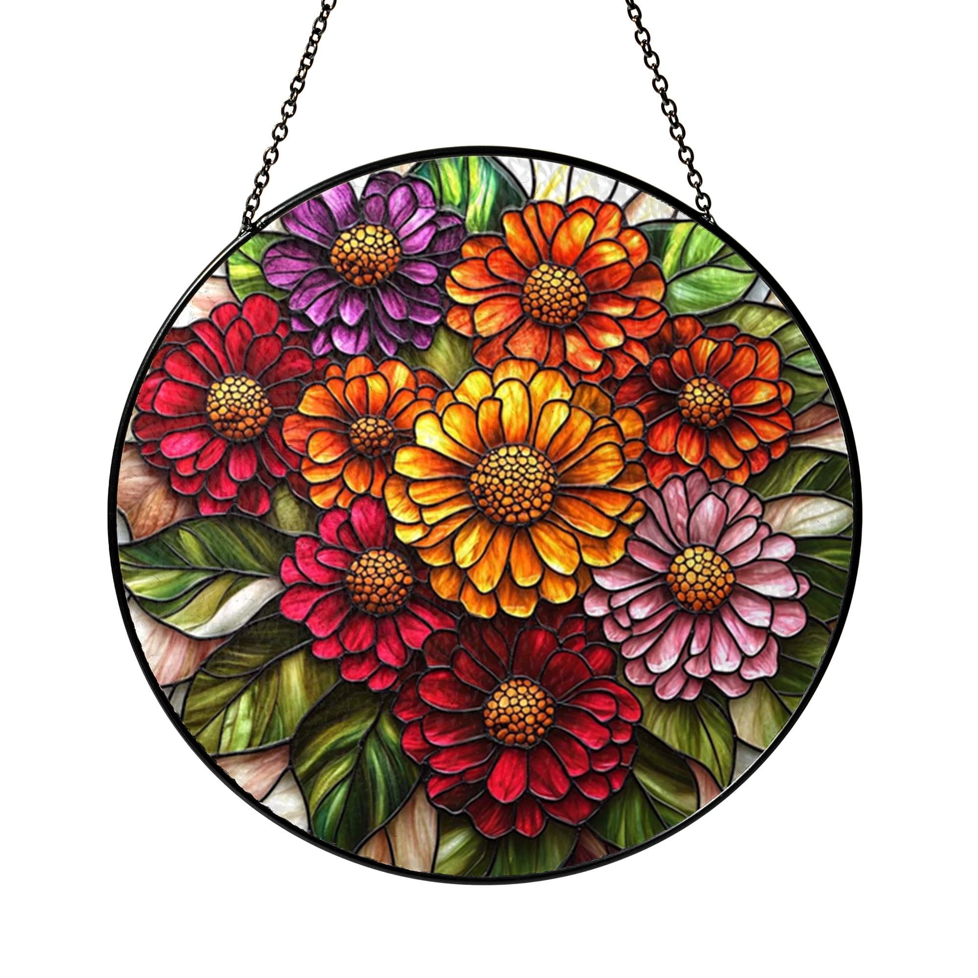 Window Flower Glass Birth Flower Inspired Window Decor – Floral Hanging Glass Style Art ...