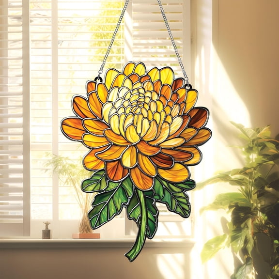 Birth Flower With Name Suncatcher Ornament, Mothers Day Gift For Mom, Birth Month Flower Acrylic Window Hanging, Birth Flower Memorial Gift
